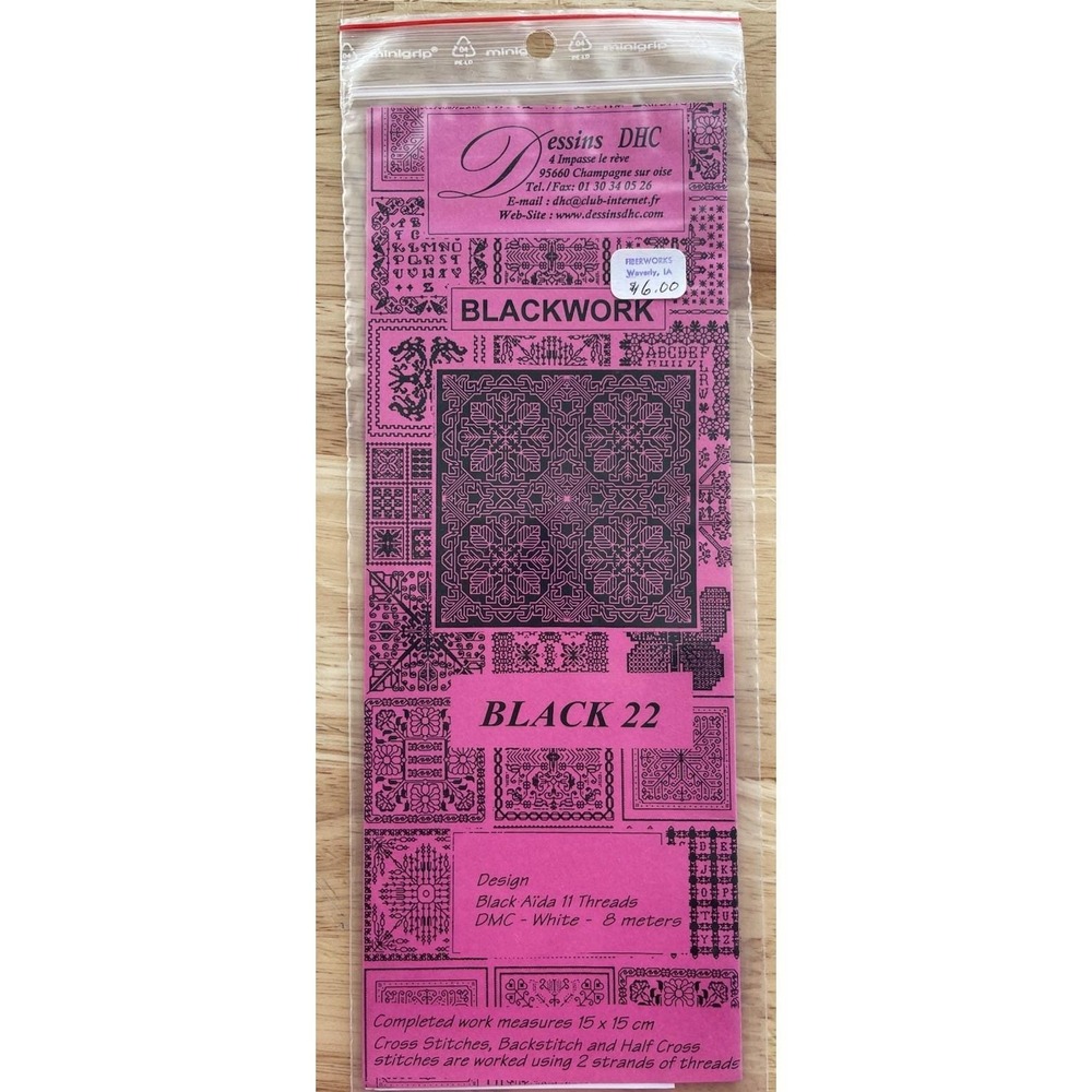 Dessins DHC Blackwork Pattern Only ~ Black 22 ~ Made‎ In France